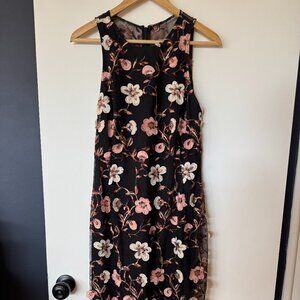 Laundry by Shelli Segal Anthropologie Black Embroidered Dress